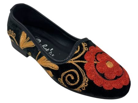 Embroidered Velvet Shoes Flats By Babetta In Floral Print, Size: 6 Supply