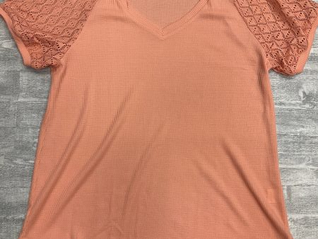 Top Short Sleeve By Clothes Mentor In Peach, Size: Xxl Online now