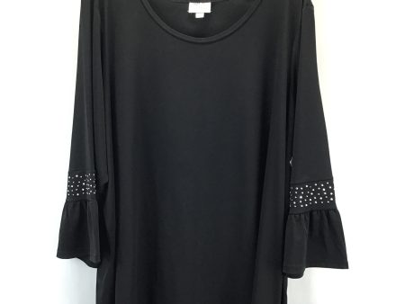 Top 3 4 Sleeve By Avenue In Black, Size: 2x Online