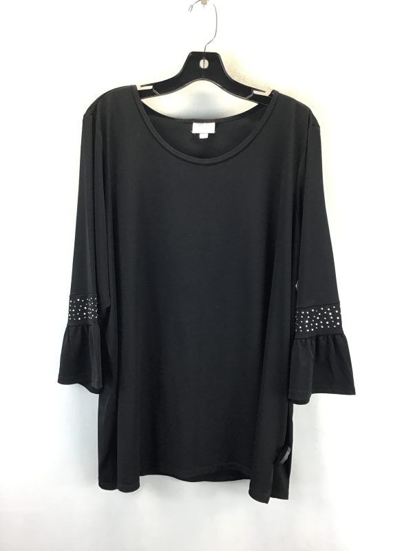 Top 3 4 Sleeve By Avenue In Black, Size: 2x Online