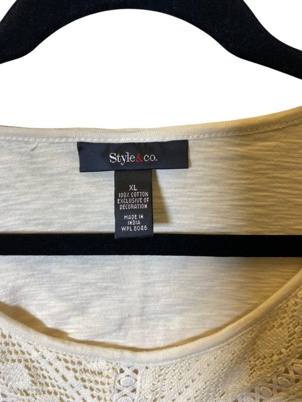 Top Long Sleeve By Style And Company In Beige, Size: Xl Discount