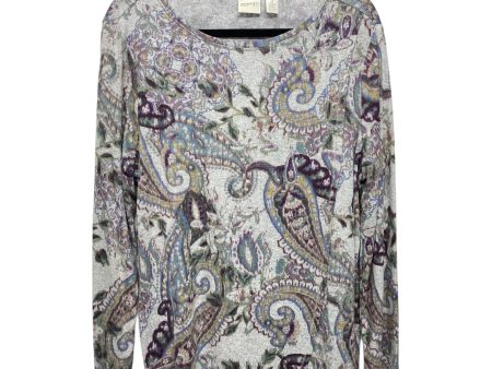 Top Long Sleeve By Zenergy By Chicos In Paisley Print, Size: L Cheap