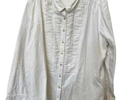 Top Long Sleeve By Pilcro In White Denim, Size: Xl Online now