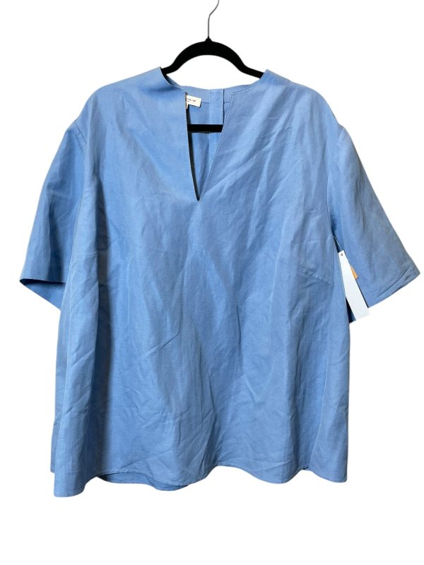 Top Short Sleeve By Lafayette 148 In Blue, Size: 2x Hot on Sale