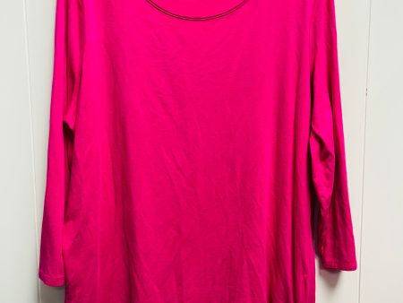 Top Long Sleeve Basic By Chicos In Pink, Size: Xl Online Sale