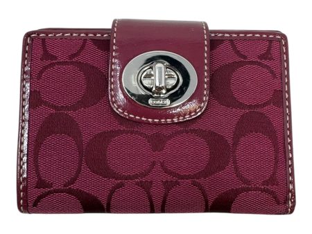 Signature Monogram Turnlock Bifold Wallet Designer By Coach, Size: Medium Hot on Sale