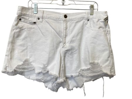 Shorts By Aerie In White Denim, Size: Xl Supply