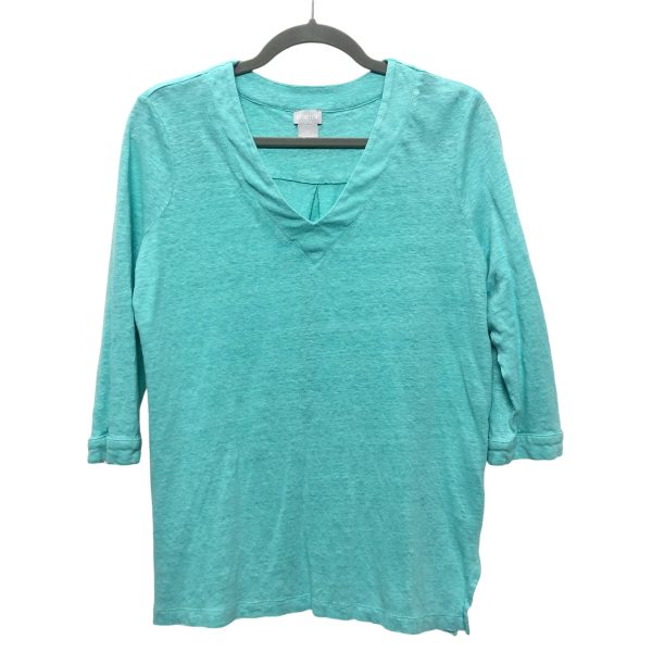 Top 3 4 Sleeve By Chicos In Aqua, Size:M For Cheap