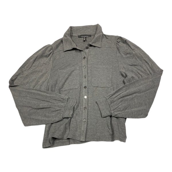 Top Long Sleeve By White House Black Market In Grey, Size: M Online Hot Sale