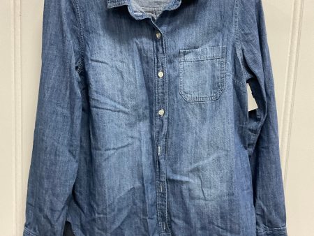 Top Long Sleeve By Old Navy In Blue Denim, Size: M Fashion