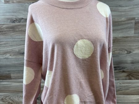 Top Long Sleeve By T Tahari In Pink & White, Size: M Hot on Sale