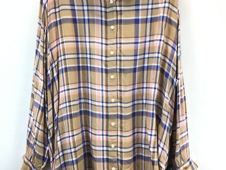 Top Long Sleeve By Style And Company In Plaid Pattern, Size: 3x Sale