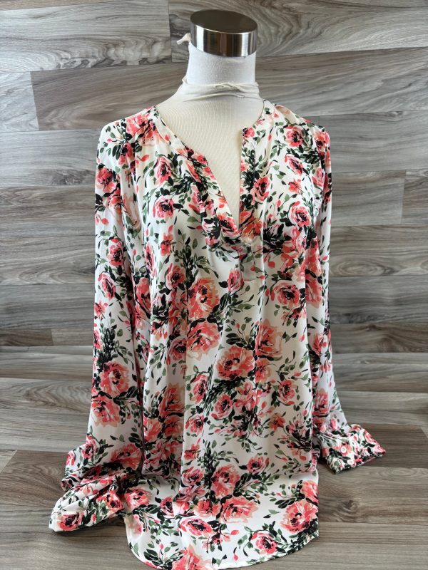 Top Long Sleeve By Torrid In Floral Print, Size: 2x Online Sale