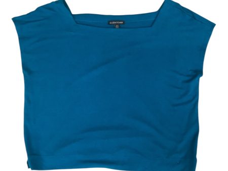 Top Short Sleeve Designer By Eileen Fisher In Blue, Size: M Discount