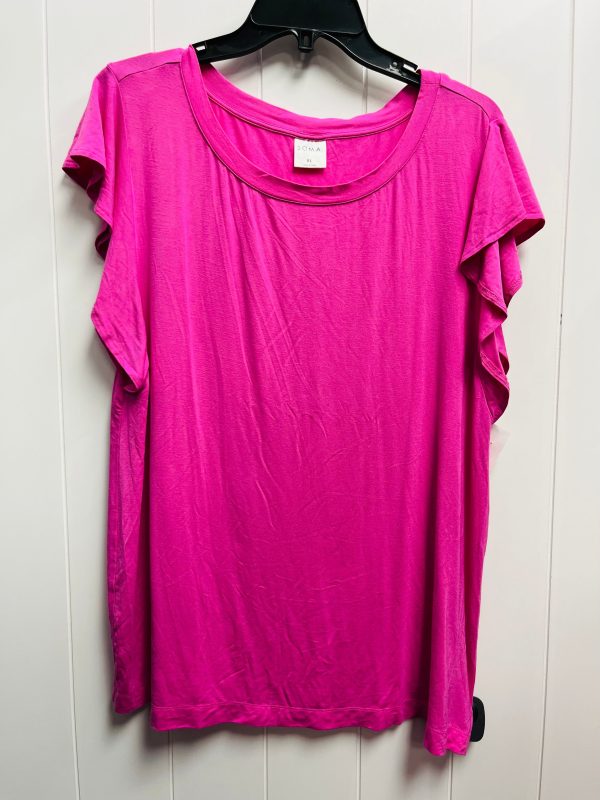 Top Short Sleeve By Soma In Pink, Size: Xl Fashion