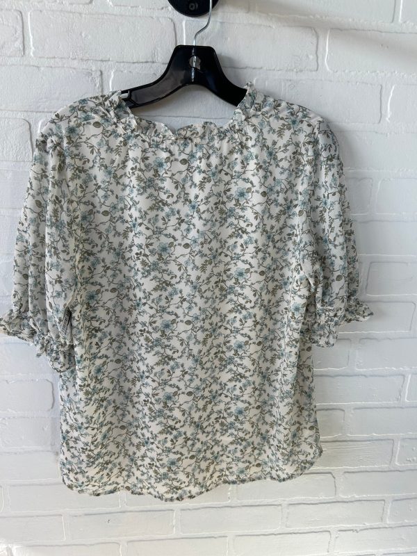 Top Short Sleeve By Pleione In Blue & Cream, Size: Xs Online