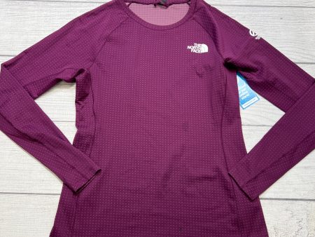 Athletic Top Long Sleeve Collar By The North Face In Purple, Size: M For Cheap