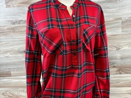 Top Long Sleeve Basic By Lucky Brand In Red & White, Size: M Supply