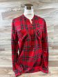 Top Long Sleeve Basic By Lucky Brand In Red & White, Size: M Supply