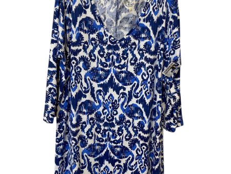 Tunic Long Sleeve By Lilly Pulitzer In Blue & White, Size: Xl Online now